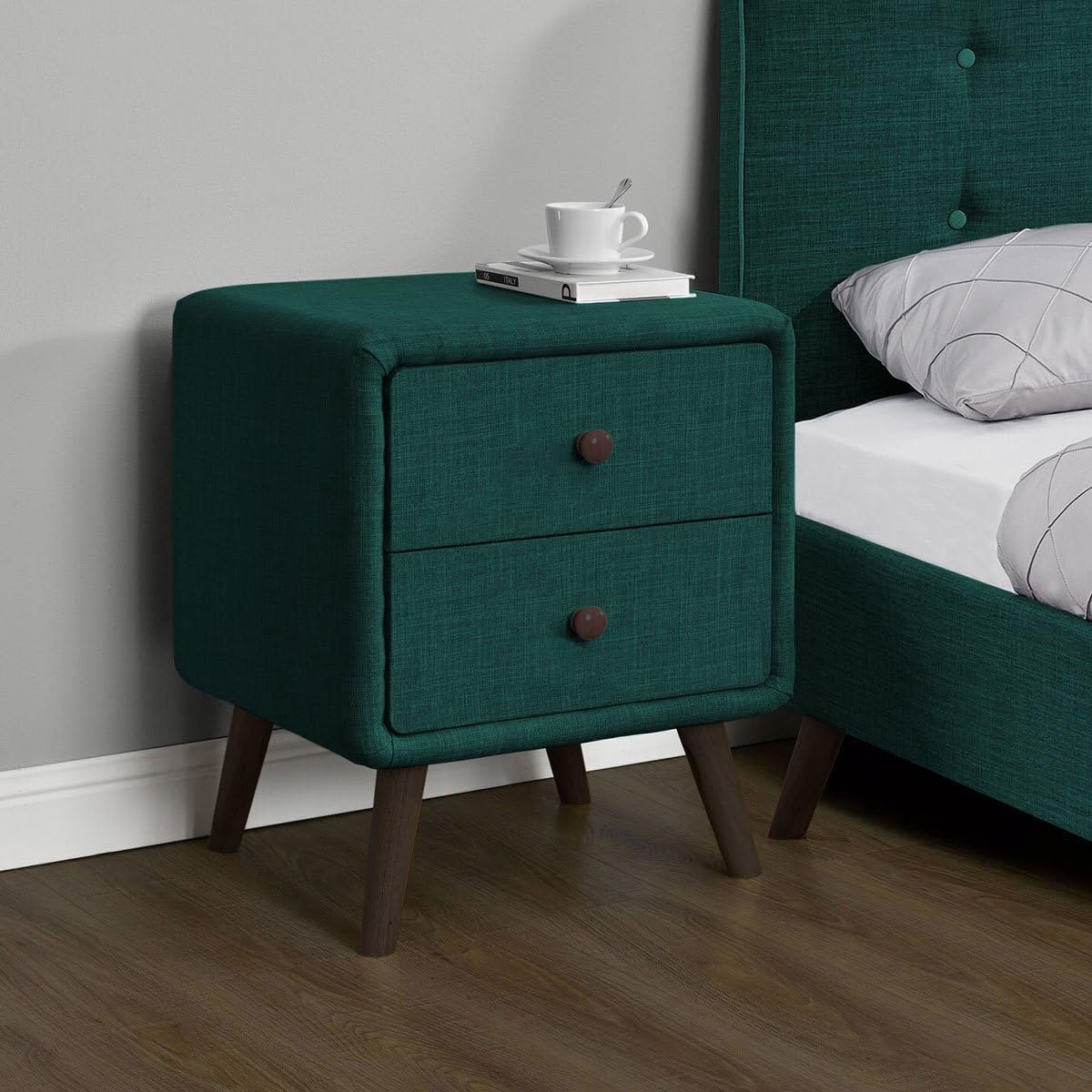 Tingby 2-Drawer Bedside Table - Modern Nightstand with Storage, Ideal for Bedside Organization - Image 2