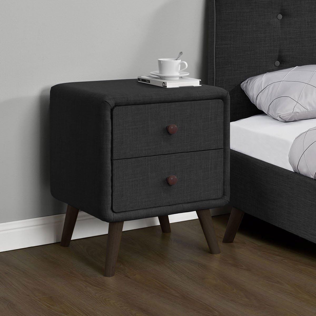 Tingby 2-Drawer Bedside Table - Modern Nightstand with Storage, Ideal for Bedside Organization - Image 3