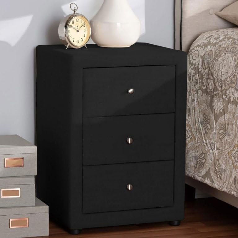 Burvik 3-Drawer Nightstand - Modern Nightstand with Storage, Ideal for Bedside Organization - Image 2