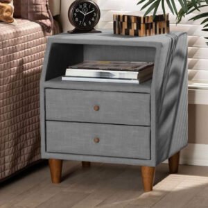 Gladom 2-Drawer Nightstand - Modern Nightstand with Storage, Ideal for Bedside Organization