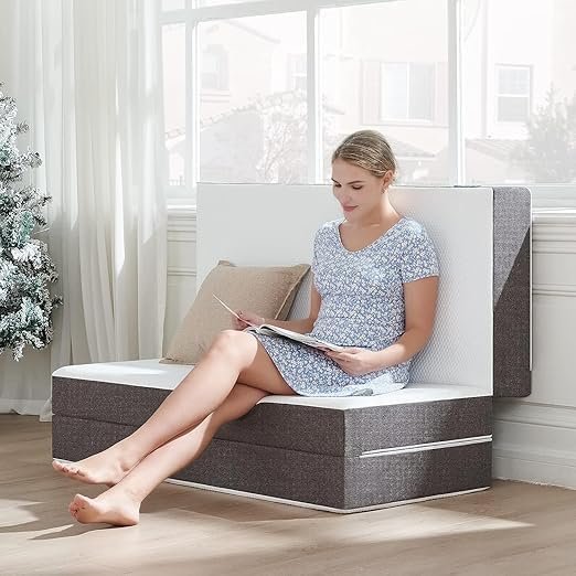 KUSTOMDECO Folding Mattress, Tri Folding Foam Mattress with Storage Cover, Size - W 90 x L 180 x L 10 cm - Image 4