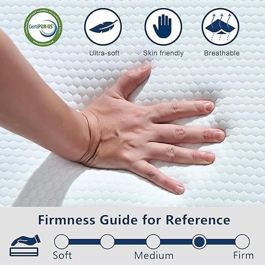 KUSTOMDECO Folding Mattress, Tri Folding Foam Mattress with Storage Cover, Size - W 90 x L 180 x L 14 cm - Image 5