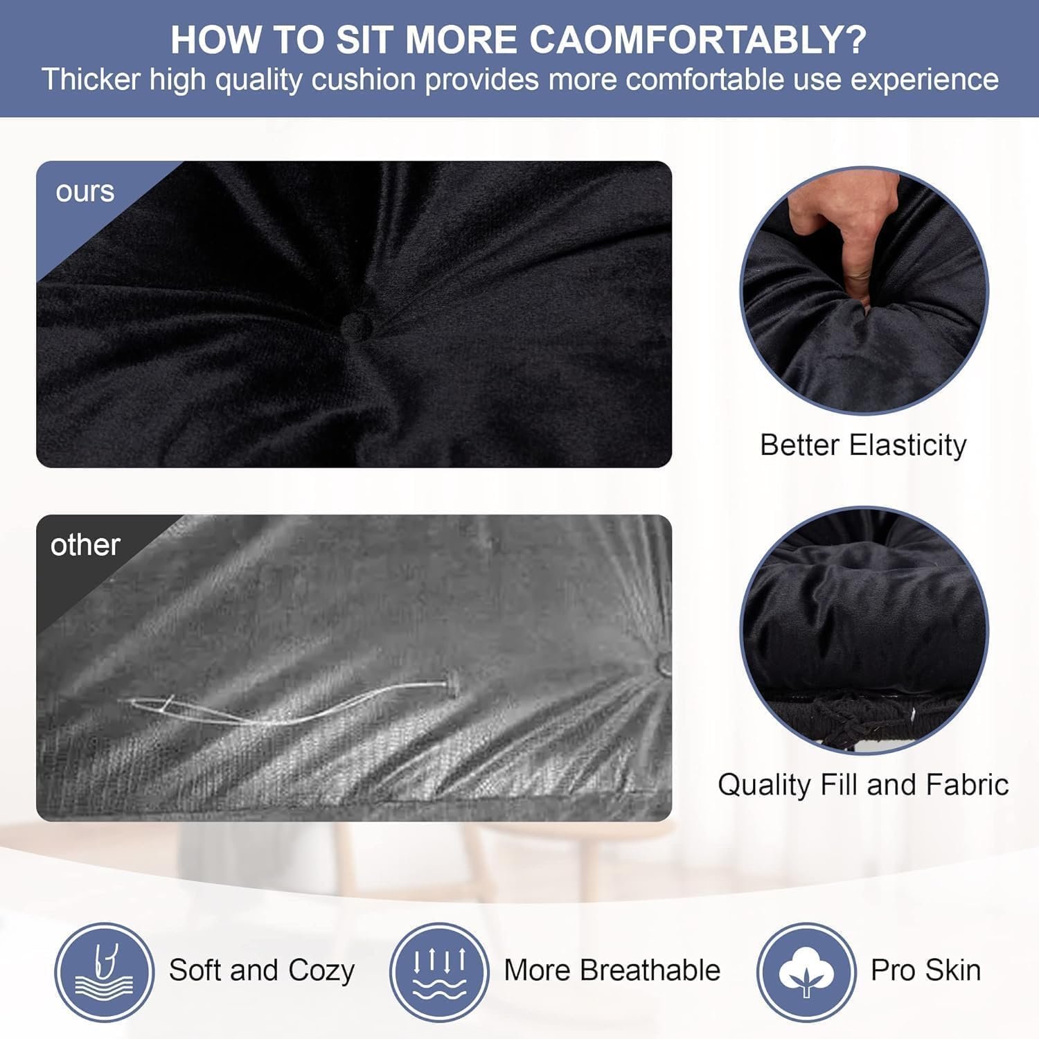 Kustom Deco Macrame Double Hammock Swing Chair with Cushion, Indoor Outdoor Hanging Chair, 2-Person, Color (Black) - Image 5