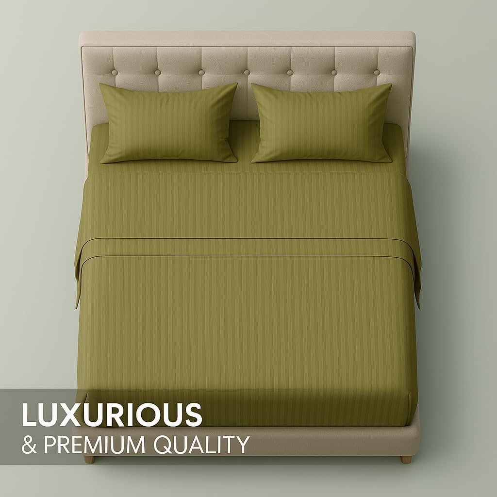 KUSTOMDECO Outlet Striped Microfiber Fitted Sheet Set – Double 120x200 cm – Dark Gray Color – 1 Fitted Sheet & 2 Pillowcases (50x75 cm) – Deep Pocket, Soft, Durable, Wrinkle-Resistant Bedding Set - Image 6