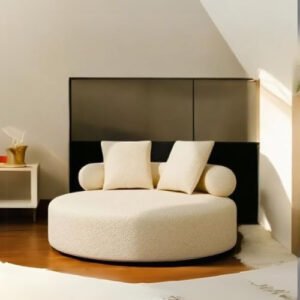 Comfort Round Sofa Boucle Fabric - Custom Upholstered Sofa for Living Room, Elegant Design with Premium Comfort