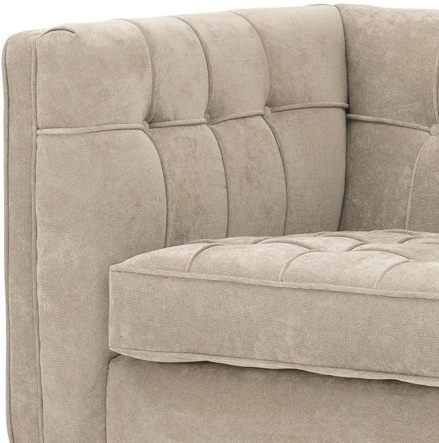 Aldgate Greige Velvet sofa - Custom Upholstered Sofa for Living Room, Elegant Design with Premium Comfort - Image 5