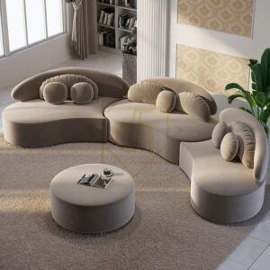 Luxury Curved Sectional Sofa - Custom Upholstered Sofa for Living Room, Elegant Design with Premium Comfort