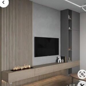Modern Floating TV Unit with Wall Panel & Storage - Wall-Mounted or Freestanding TV Unit with Storage, Includes Home Installation