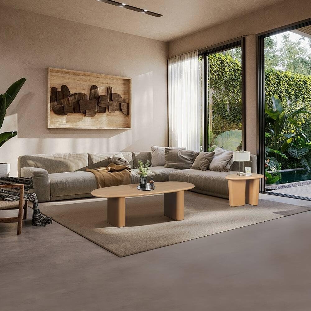 Tapered Tabletop Coffee Table - Modern Center Table, Perfect for Living Rooms - Image 2