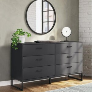 Socalle Black Dresser - Elegant Dressing Table with Mirror & Storage, Customizable Finish