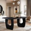 Black Wood Dining Table - Modern Dining Table or Chair Set, Ideal for Elegant Dining Spaces