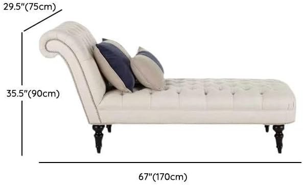 Button Tufted Chaise Lounge - Elegant Upholstered Chaise Lounge Chair, Custom Design for Living or Bedroom - Image 2