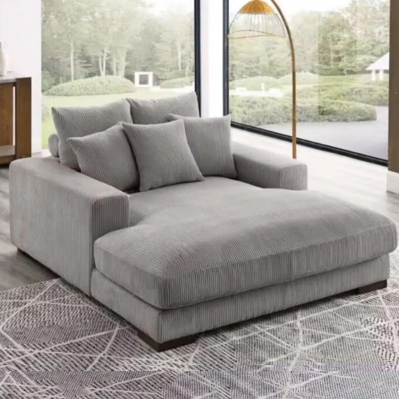 Dual-Sided Arm Chaise Lounge - Elegant Upholstered Chaise Lounge Chair, Custom Design for Living or Bedroom - Image 3