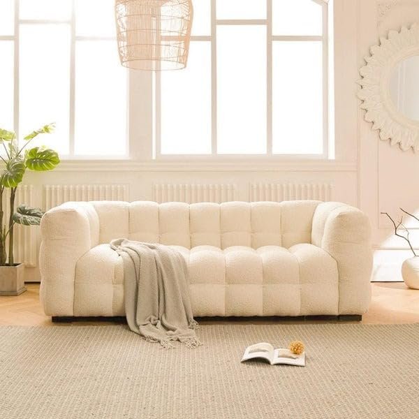 "Luxurious Fleece Fabric Overstuffed Multifunction Cloud-Shaped Sofa Chair – Ultra-Comfortable, Stylish Seating for Living Rooms and Modern Spaces" (BEIGE, Single-seat (1.25) cm) - Image 2