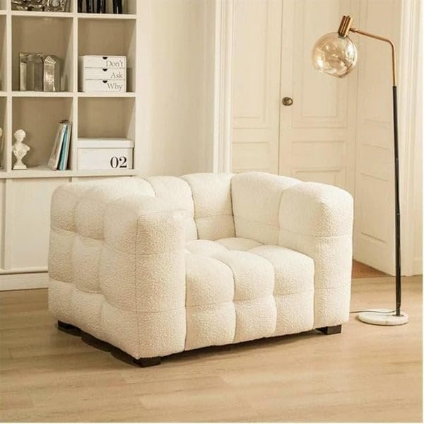 "Luxurious Fleece Fabric Overstuffed Multifunction Cloud-Shaped Sofa Chair – Ultra-Comfortable, Stylish Seating for Living Rooms and Modern Spaces" (WHITE, Single-seat (1.25) cm) - Image 8