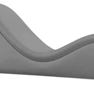 Comfortable & Luxurious PU Leather S-Shaped Sofa - Bonded Stretch Perfect Couch for Bedroom Color (Light Grey)