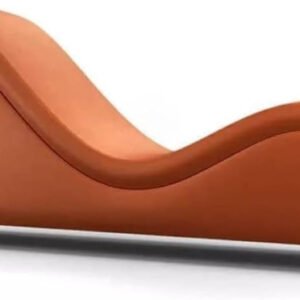 Comfortable & Luxurious PU Leather S-Shaped Sofa - Bonded Stretch Perfect Couch for Bedroom Color (Orange)