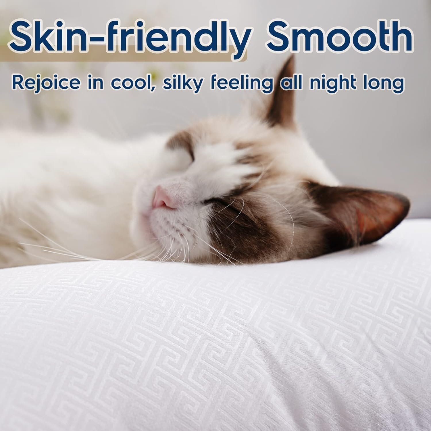 KUSTOMDECO Downproof Bedding Pillows for Sleeping Standard Size (50x70 cm), Set of 2 – Cooling Hotel Quality Gusseted Pillow for Back, Stomach & Side Sleepers - Image 6