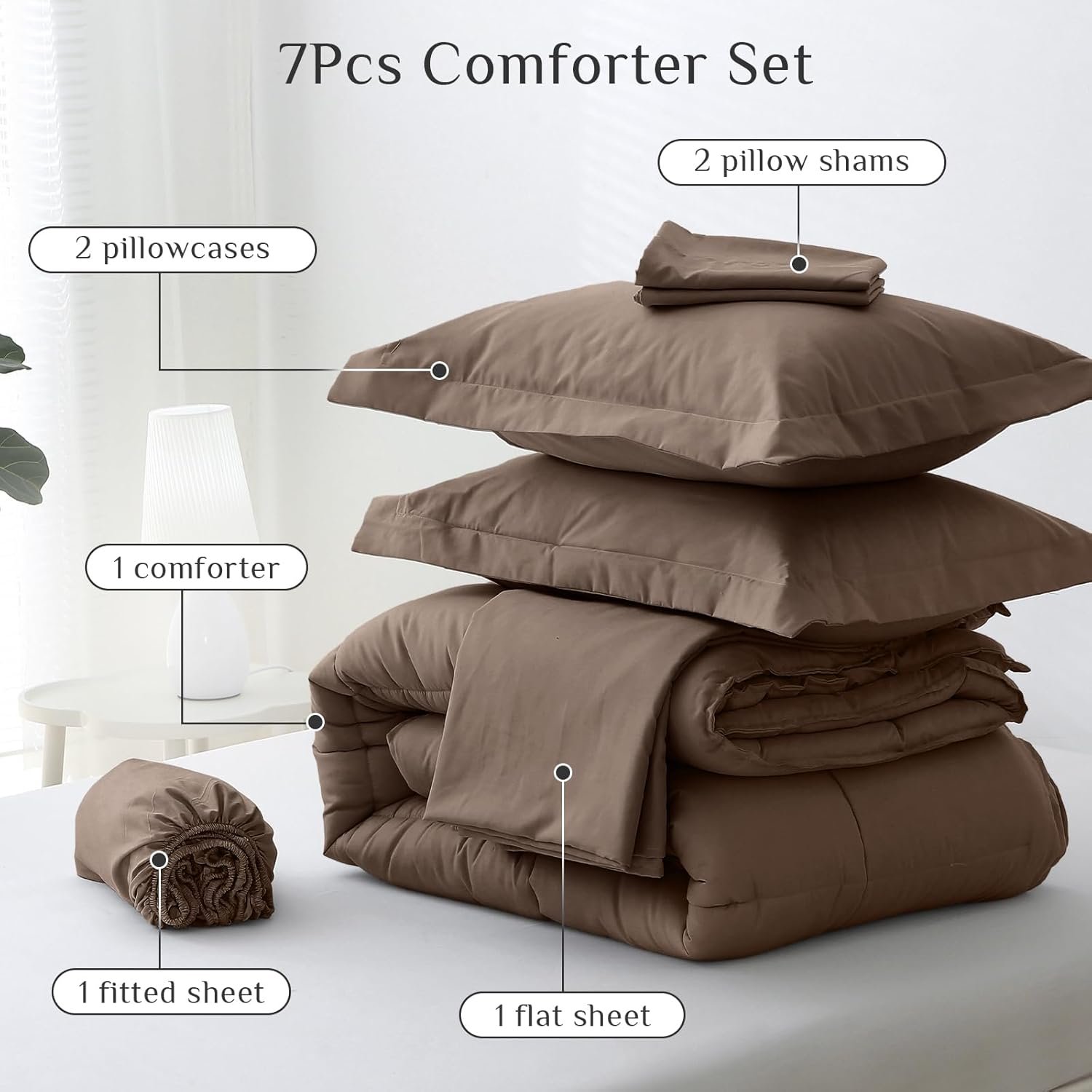 KUSTOMDECO Down Alternative 5pcs Comforter Set Dark Red – Ultra Soft Microfiber Duvet with 250GSM Filling – Single Size 160x200 cm – Lightweight, Breathable & Hypoallergenic Bedding for All Seasons - Image 47