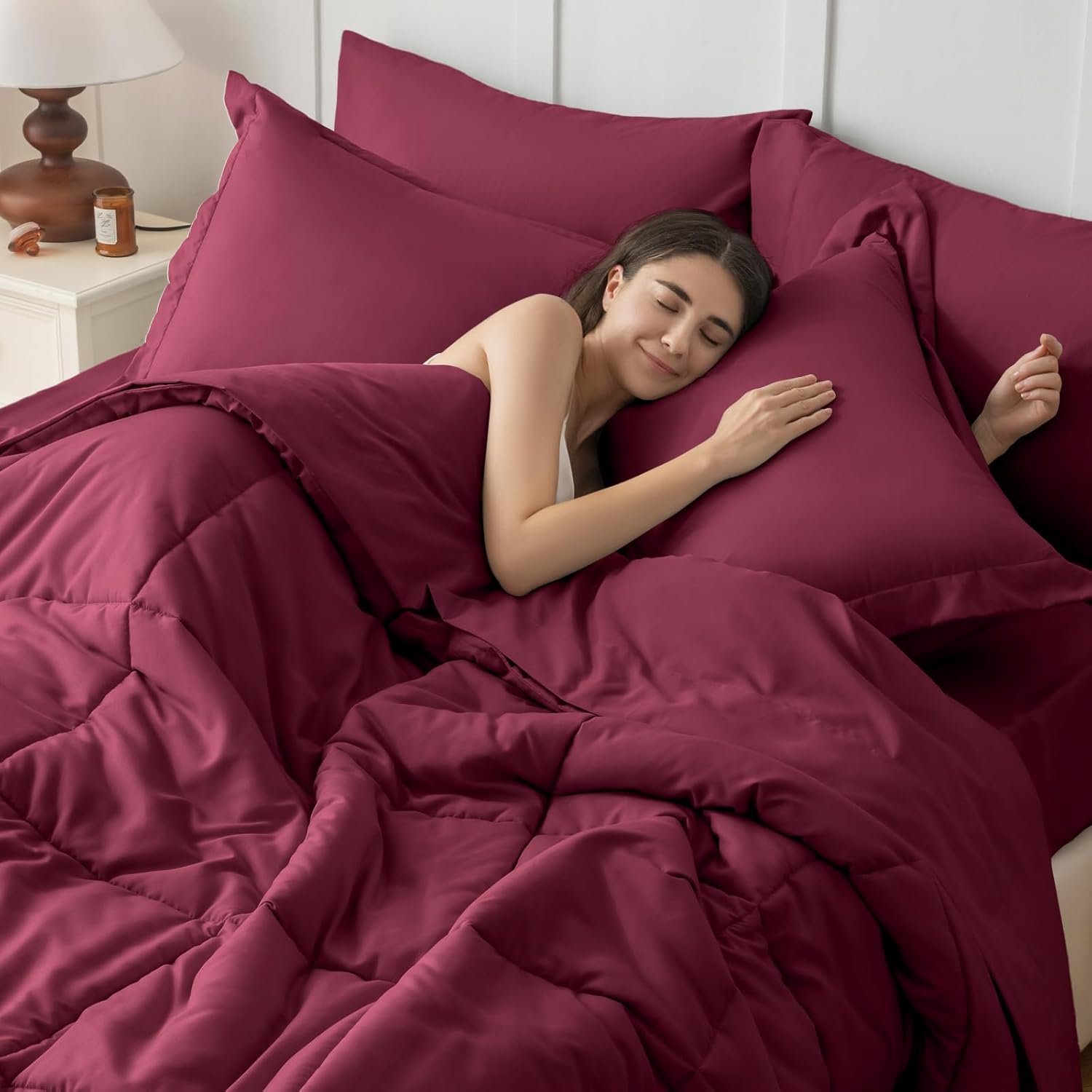 KUSTOMDECO Down Alternative 7pcs Comforter Set Gray – Ultra Soft Microfiber Duvet with 250GSM Filling – Queen Size 220x240 cm – Lightweight, Breathable & Hypoallergenic Bedding for All Seasons - Image 14