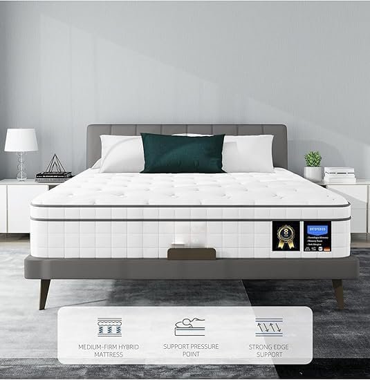 KUSTOMDECO Hybrid 20 cm Pocket Spring Mattress with Cool Gel Memory Foam, Motion Isolation & Pressure Relief – Orthopedic Support for Back Pain Medium Firm Comfort (Double: 120x200) - Image 2