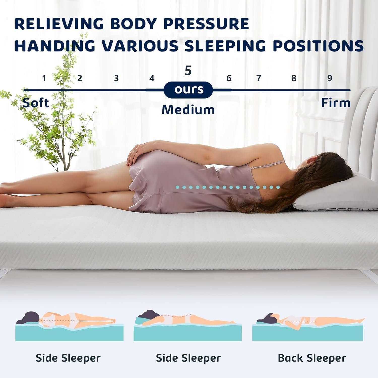 Gel Infused Memory Foam Luxury hotel mattress topper fluffy and ultra-soft, 5 size available (Twin XL - 100x200) - Image 4