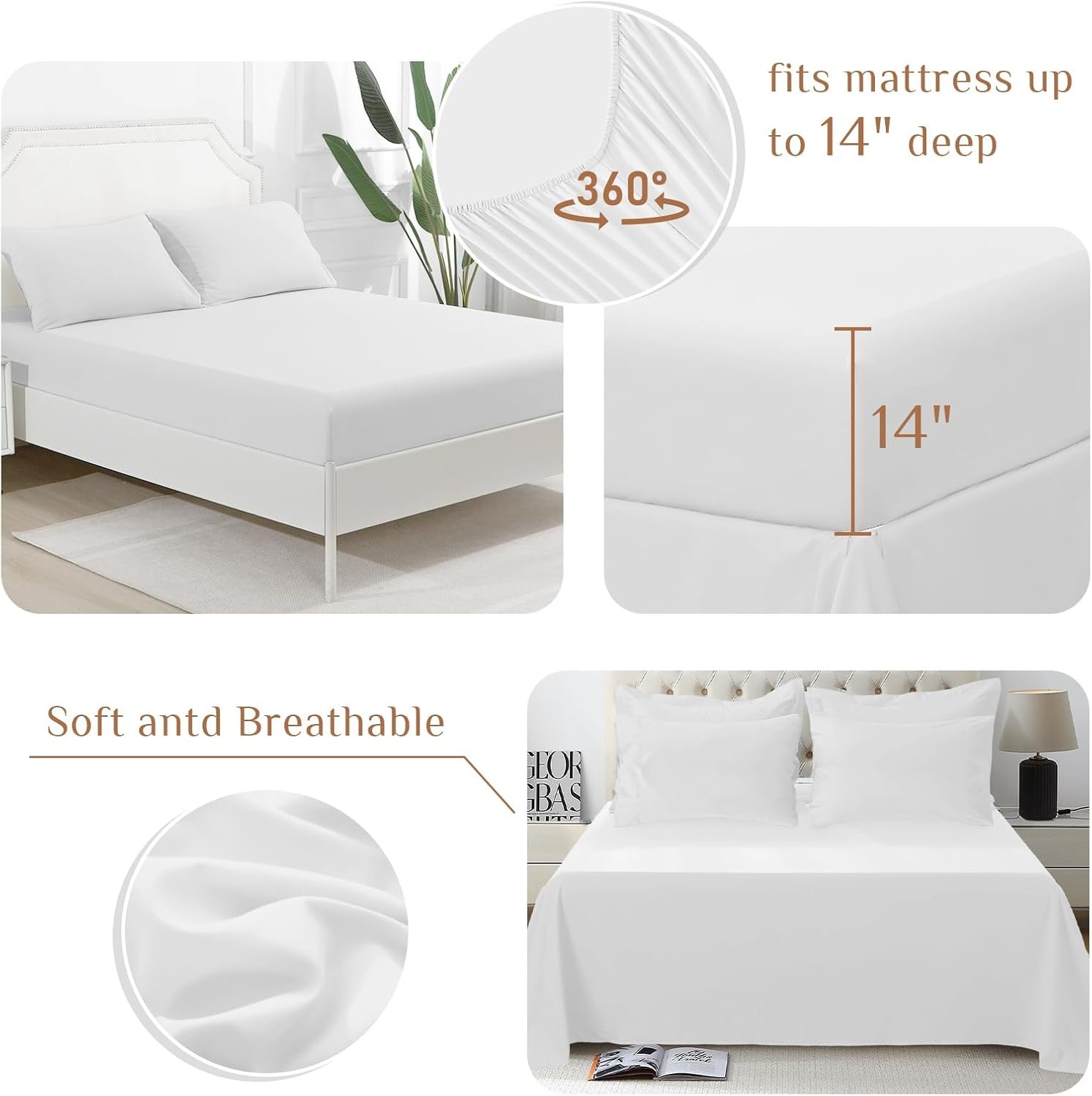 KUSTOMDECO Down Alternative 3Pcs Comforter Set White – Ultra Soft Microfiber Duvet with 250GSM Filling – Single Size 160x200 cm – Lightweight, Breathable & Hypoallergenic Bedding for All Seasons - Image 4