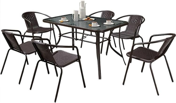 Kustom Deco 7-Piece Outdoor Bistro Set - Stylish Patio Dining Set with Chairs and Table - Image 3