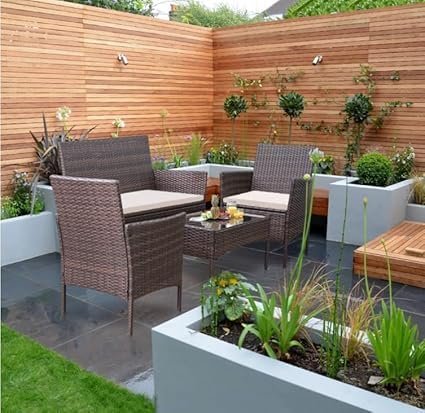 Garden Lounge Set 4 Piece with Cushions Patio Outdoor Lawn Yard Terrace Balcony Seat Seating Sitting Chair Furniture Poly Rattan Brown - Image 2