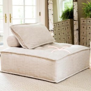 Barrel Official Nordic Fabric Square Lazy Modular Sofa Simple Design and Modern Life Perfectly Blended for Living Room & Bedroom