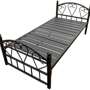 KUSTOMDEOC Heavy Duty Fully Steel Bed Black Color - Single Size (L x W H) 190-90-70 Cm Model KD-188