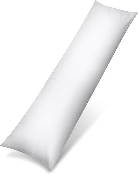 KUSTOMDECO Bolster Pillow Pack of 1, (Double, 4Ft 6 Inch), Full Body Pillow, Soft Hollowfiber Filling, Long Pregnancy Pillow for Maternity Support and Side Sleeper (White)