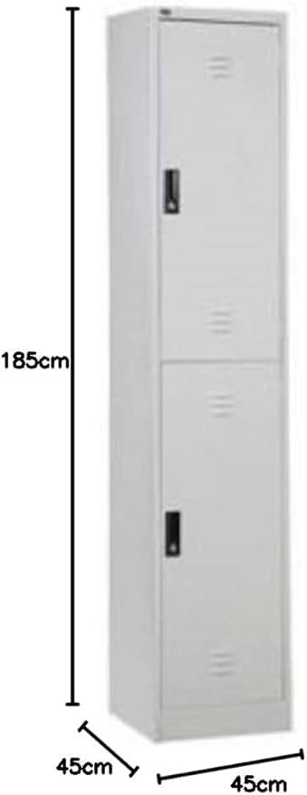 KUSTOMDECO Two Door Metal Locker Cabinet With Plastic Handle Grey Color Size (L x W H) 45 185 cm Model - KD-197 - Image 2