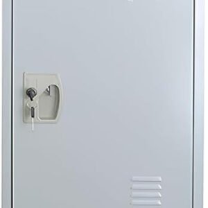 KUSTOMDECO 3 Tier Heavy Duty Metal Steel Storage Locker Cabinet with Plastic Handle (Grey, 45L X 40W X 183H, 3 Door)