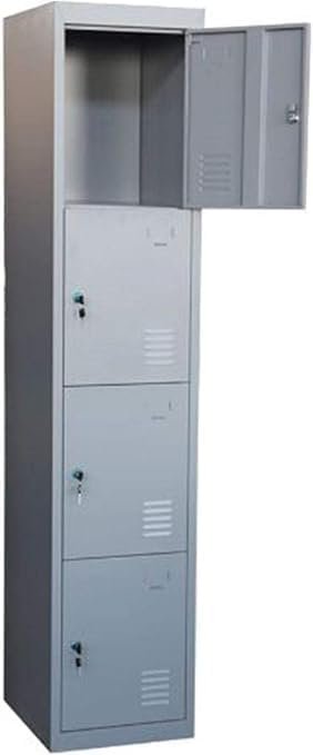 KUSTOMDECO Steel Single Locker With 4 Doors With lock 185 x 40 x 45 cms Grey - Image 3