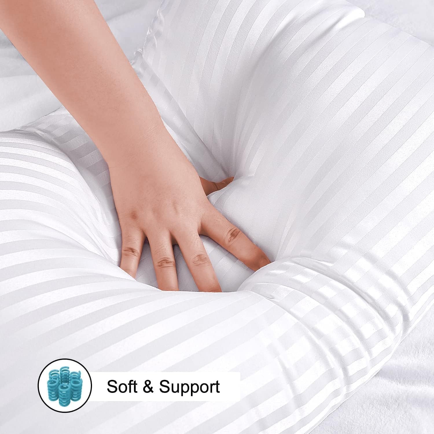 KUSTOMDECO Cooling Bed Pillows for Sleeping, Luxury Hotel Quality 3D Microfiber Filling with Breathable Cover for Side Back and Stomach Sleepers, Reduces Neck Pain, Queen - Image 4