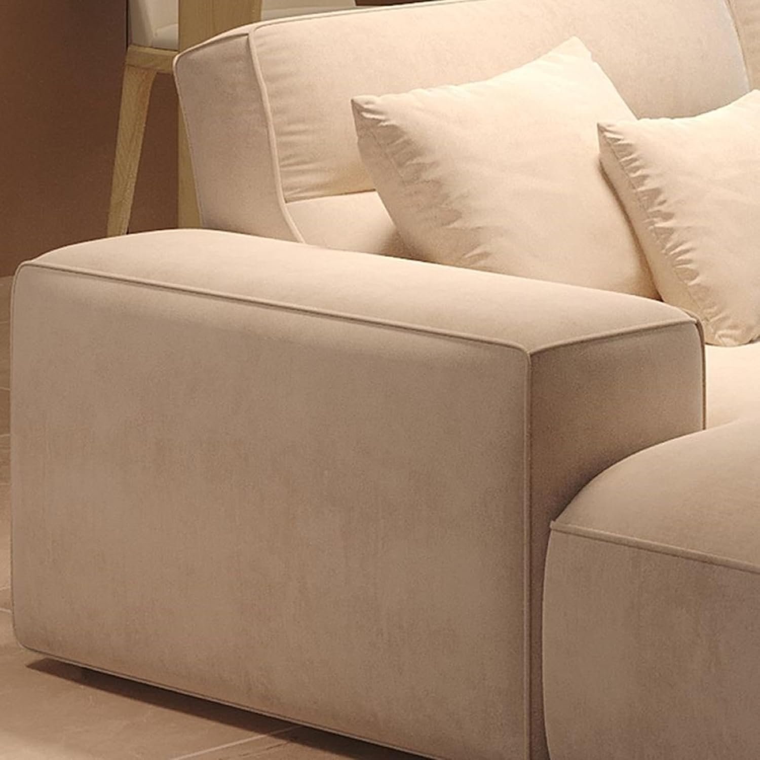 Affordable U-Shape Sofa Set 5 Seater Stylish Design with Durable Abrasive Cloth Upholstery (LEFT BED) - Image 7