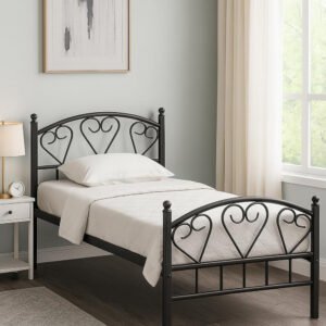 Kustom Deco Stylish Single Size Heavy Duty Metal Bed Frame – 90 x 190 cm – Strong Steel Bed Base Without Mattress – Modern & Durable Bed for Kids, Adults, Guest Room, or Staff Accommodation