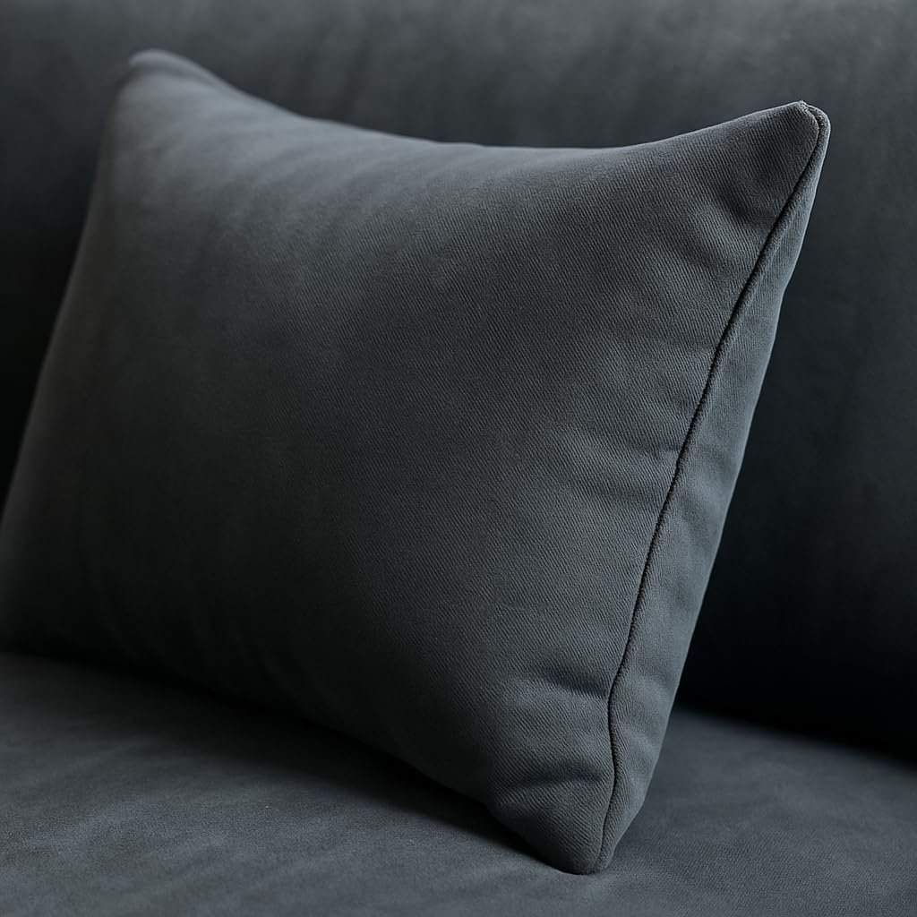 KUSTOMDECO Luxury Carol Corner Sofa 3 Seater L-Shape Velvet Sofa | Modern Arabic Furniture, Fabric Cushion Back | Wood & Metal Frame, Elegant Cotton Upholstery | Living room furniture (Gray) - Image 6