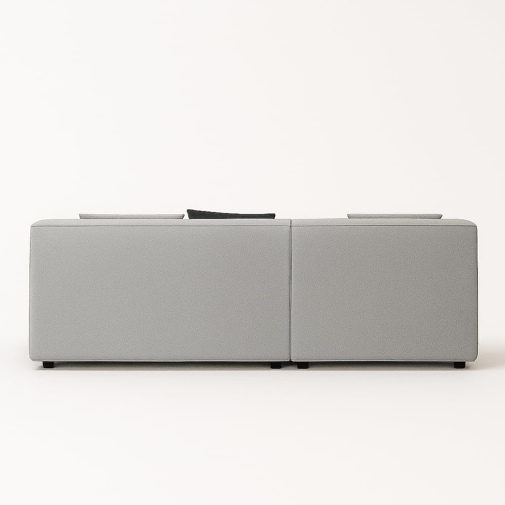 KUSTOMDECO Chelsea L Shaped Sofa | Velvet Upholstery Sofa | Sectional Sofa | Wood Frame, Interchangeable Chaise | Space-Saving Contemporary Living Room Furniture (Grey) - Image 3