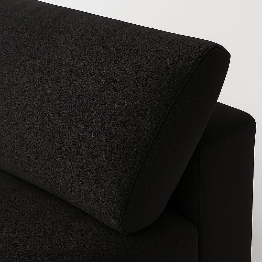 KUSTOMDECO Cloud Waterproof Sofa | Cotton Linen L-Shape Sectional Sofa for Living Room Furniture & Office | Premium Comfort and Modern Design | Kid & Pet Friendly (Black) - Image 7