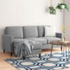 Karnak Abinger 3 Seater L-Shape Linen Fabric Sofa - Light Grey