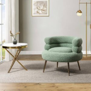 Karnak Virbius Barrel 1 Seater Fabric Sofa – Green
