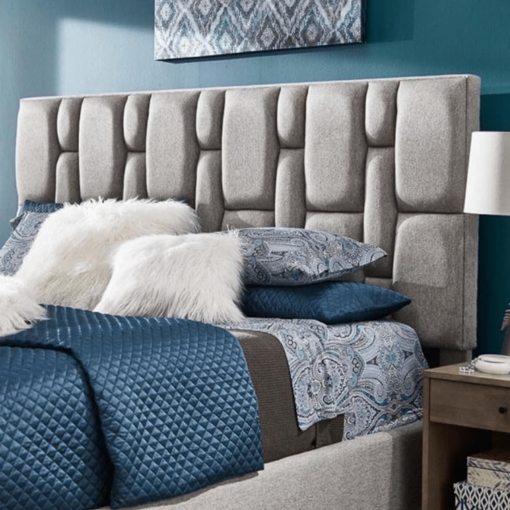 Karnak Estella Premium Upholstered Velvet Bed - Off-White, Queen: 160 x 200cm - Image 2