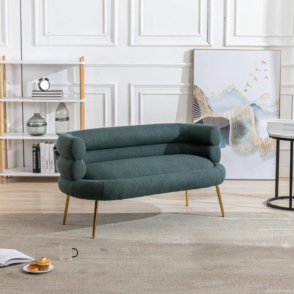 Karnak Flared 2 Seater Fabric Sofa – Green