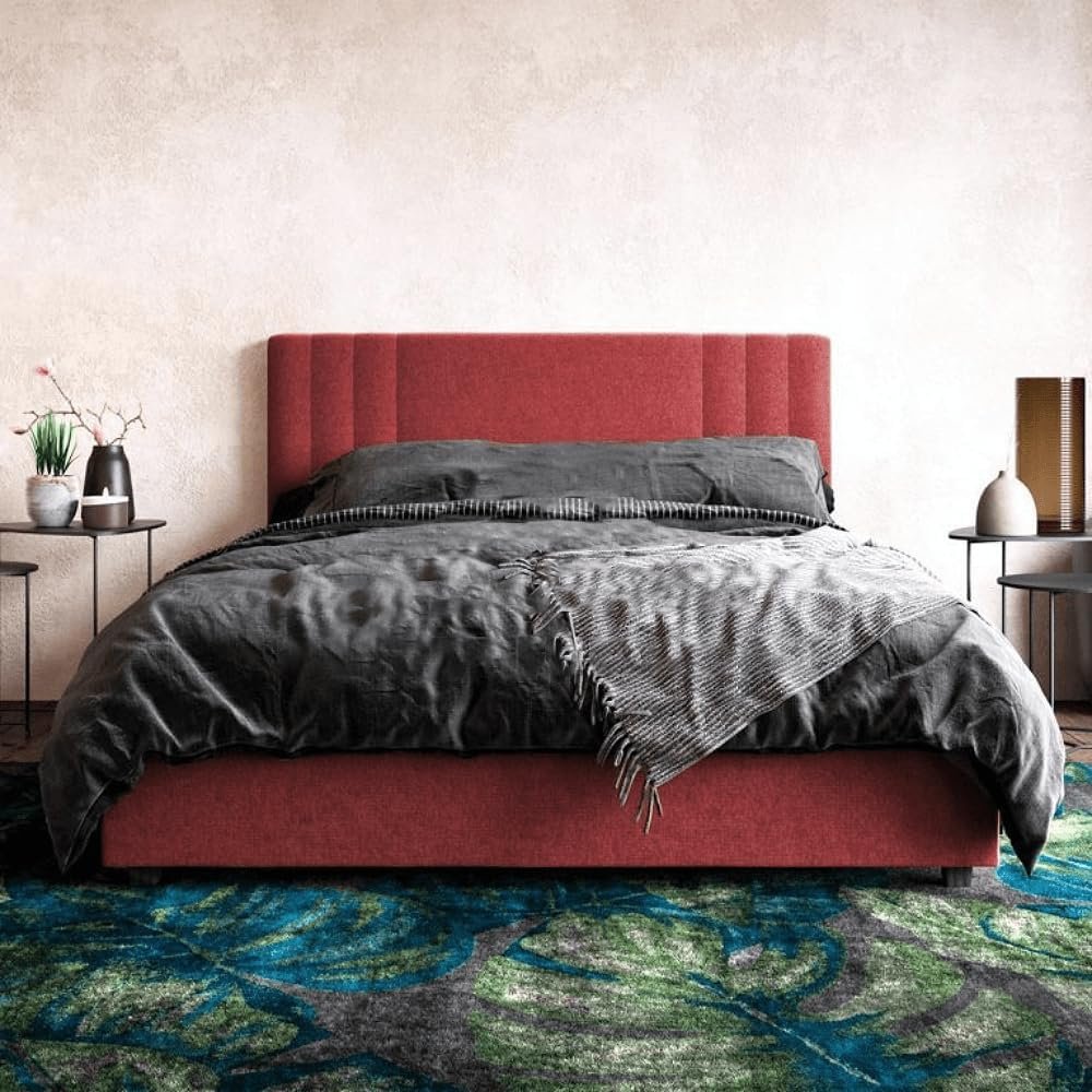 Karnak Superior Upholstered Linen Bed - Black, King: 180 x 200cm - Image 2