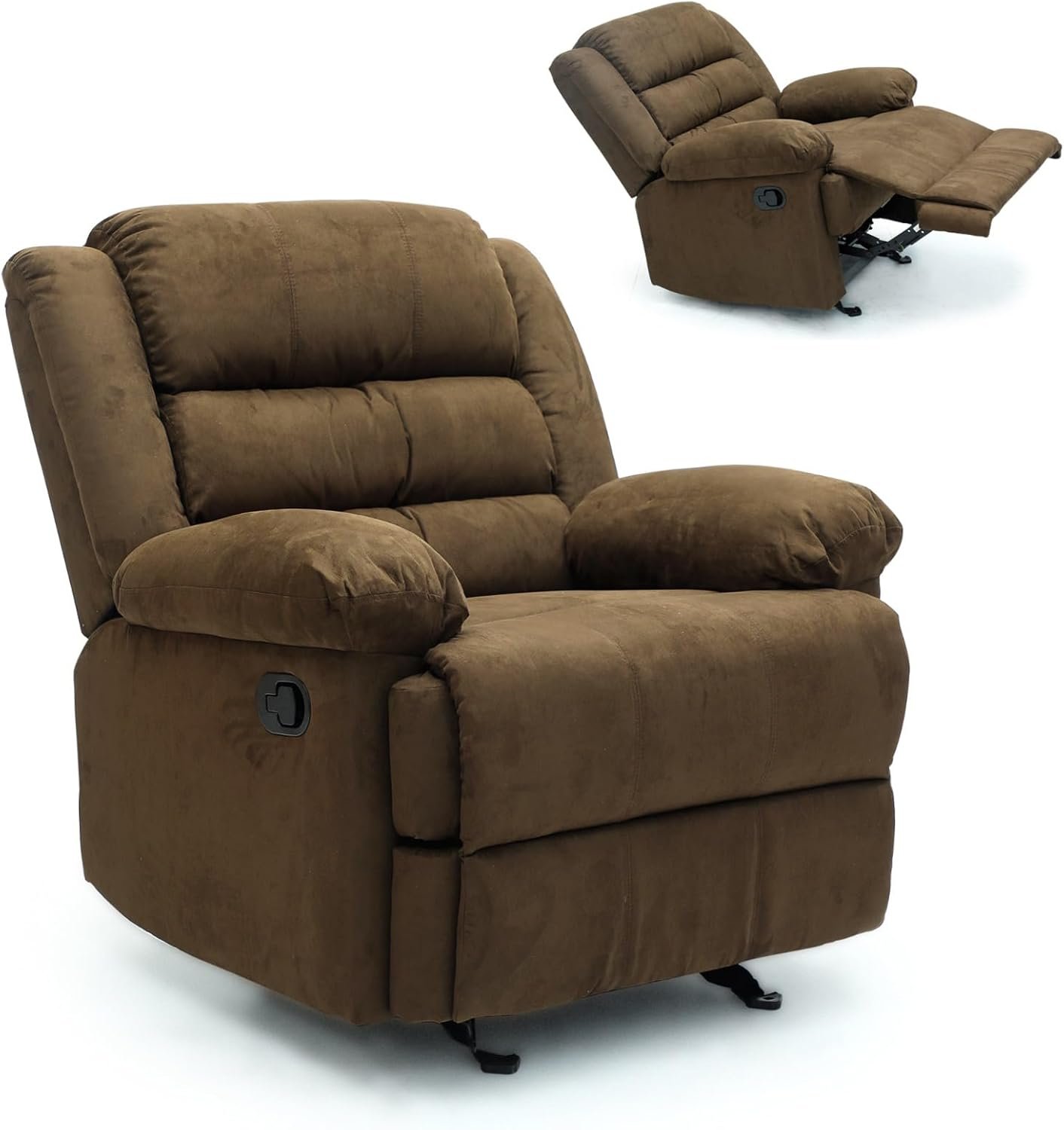 Karnak Baloo Manual Recliner Fabric Sofa - Mocha