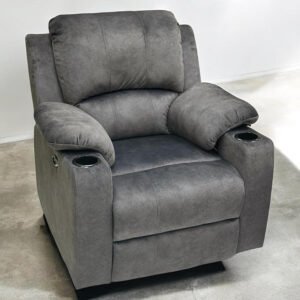 Karnak Cenova Recliner Electrical Power Recliner Sofa Faux Leather Recliner Good Comfort Open & amp Close Single Recliner Sofa Grey