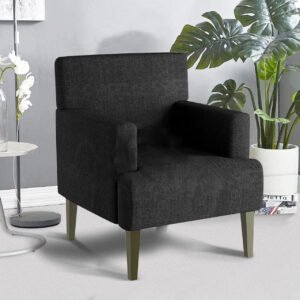Karnak Cochrane 1 Seater Fabric Sofa – Black