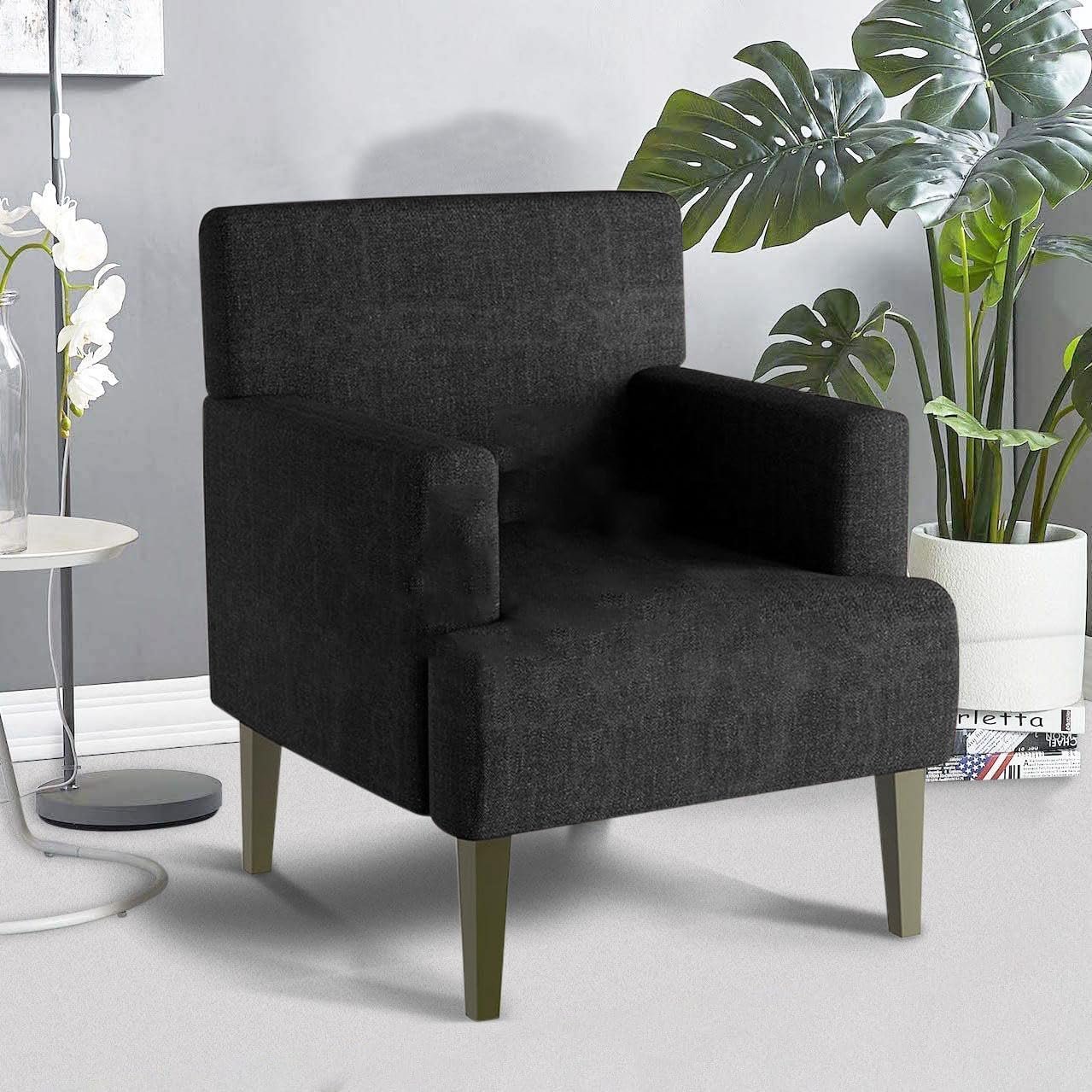 Karnak Cochrane 1 Seater Fabric Sofa – Black